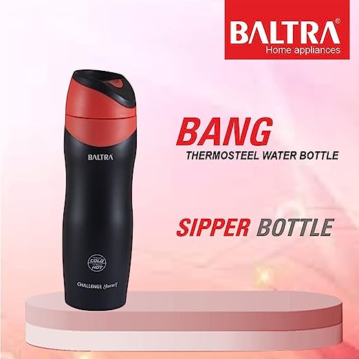 BALTRA Bang Thermosteel Hot and Cold Water Bottle Stainless Steel Sports Vacuum Flask 500ml, Red BALTRA Bang Thermosteel Hot and Cold Water Bottle Stainless Steel Sports Vacuum Flask 500ml, Red